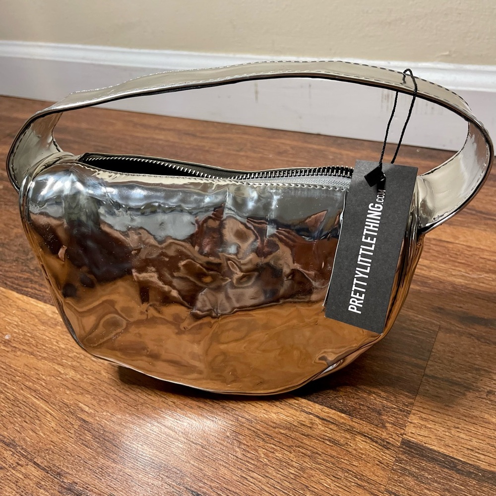 PrettyLittleThing Silver Metallic Crossbody Bag